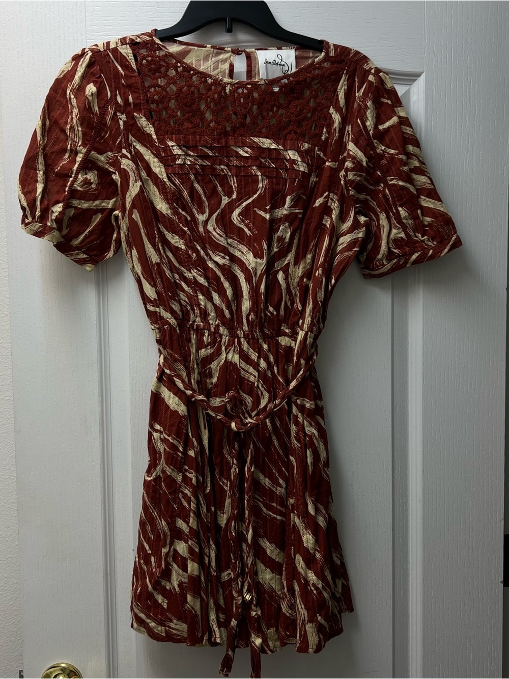Sam Edelman Fall Festival Braided Belt Lined Mini Dress Sz Med